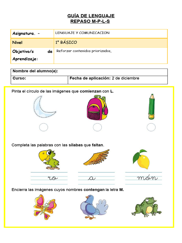 Guía Repaso L M S P Noviembre | PDF