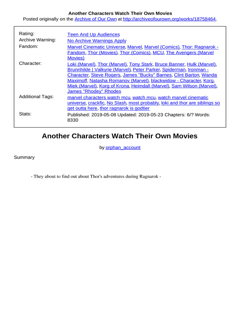 Marvel Heroes Watch Ragnarok | PDF