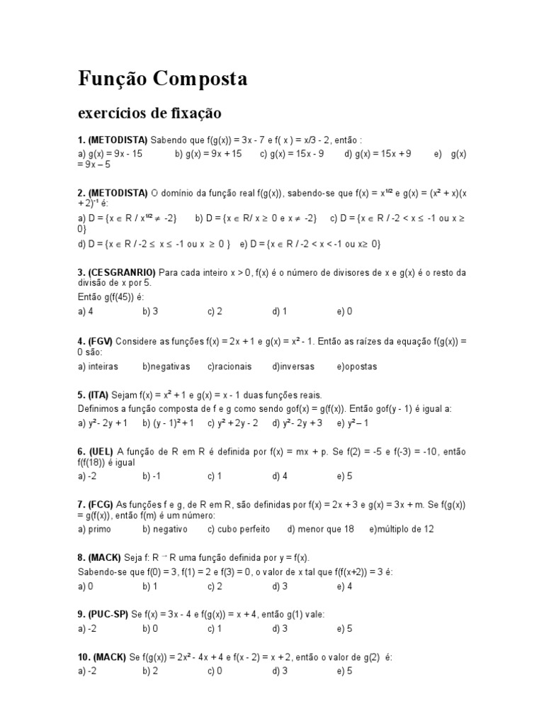 Funcao Composta Funcao Matematica Relacoes Matematicas