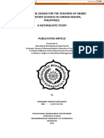 Instructional Design For The Teaching of Arabic at Elementary Schools in Caraga Region, Philippines: A Naturalistic Study