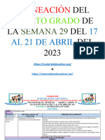 Planeación4toGradoSemana29Ciclo22 23MEX