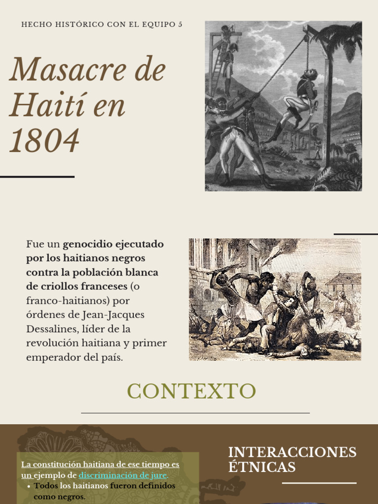 Masacre de Haití Contra La Raza Blanca 1804 PDF Haití Racismo