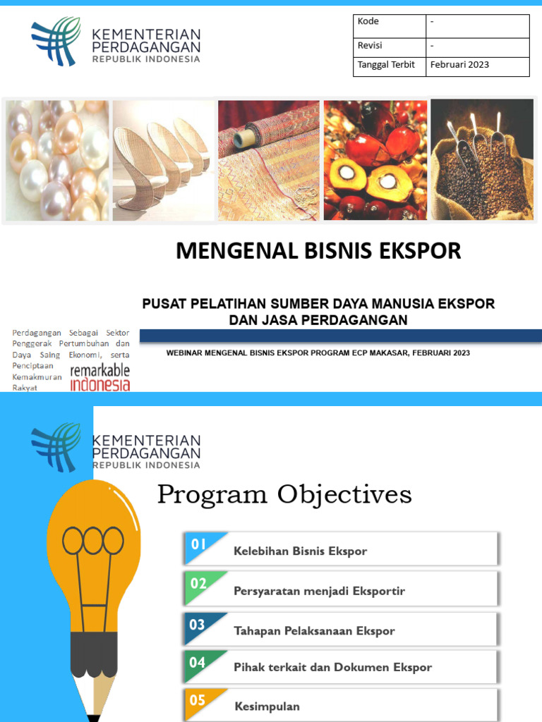 Webinar Mengenal Bisnis Ekspor Pdf