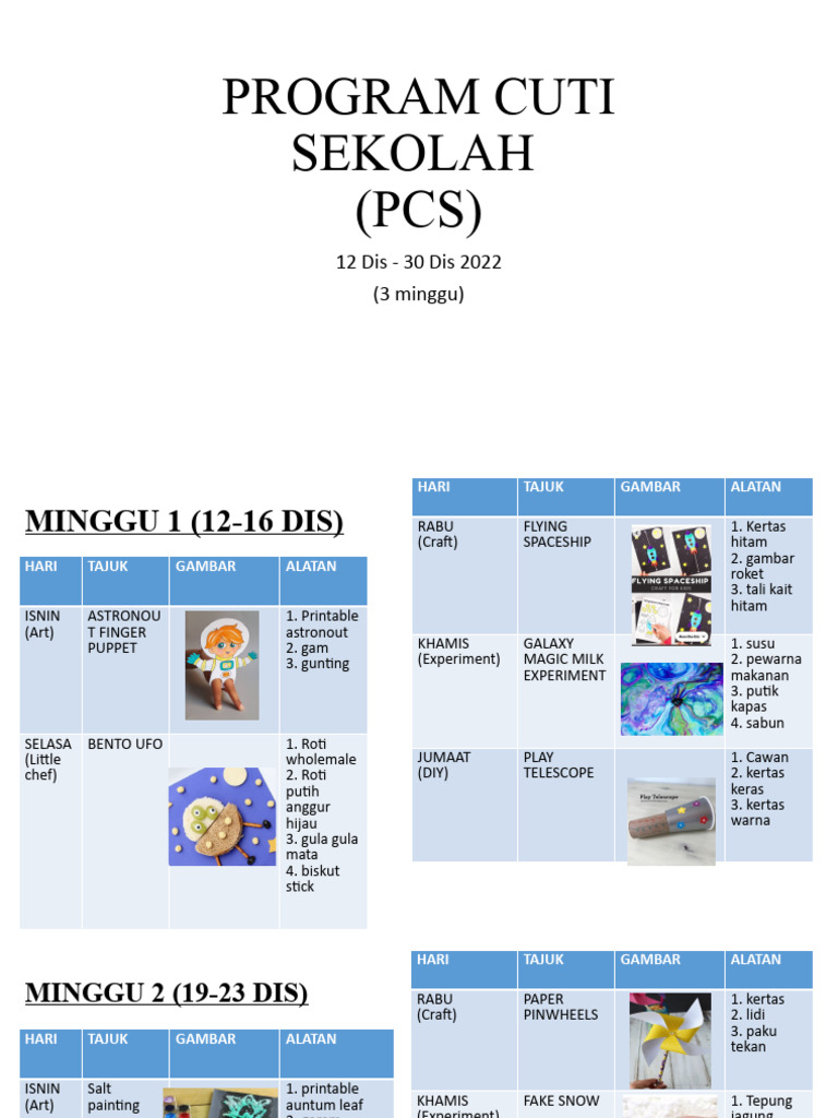 Program Cuti Sekolah PDF