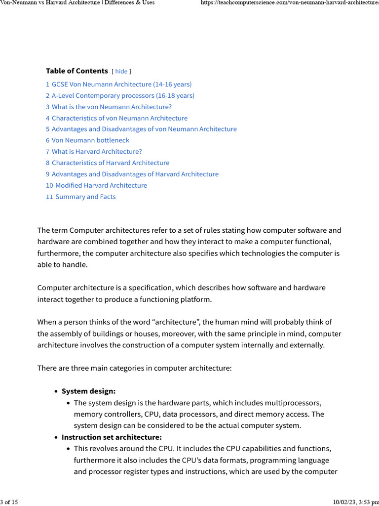 Von-Neumann Vs Harvard Architecture Differences & Uses | PDF | Central ...