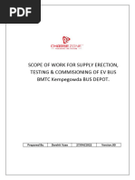 Scope of Work For Supply Erection, Testing & Commisioning of Ev Bus BMTC Kempegowda BUS DEPOT