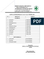 Jadwal Pemeliharaan Alat 2023