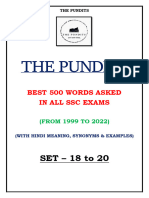 Best 500 Vocab Set 18 To 20 - THE PUNDITS