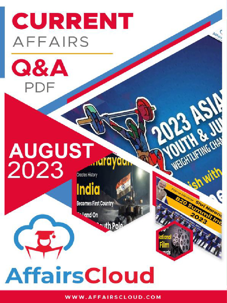 Current Affairs Q&A PDF - August 2023 by AffairsCloud 1 | PDF ...