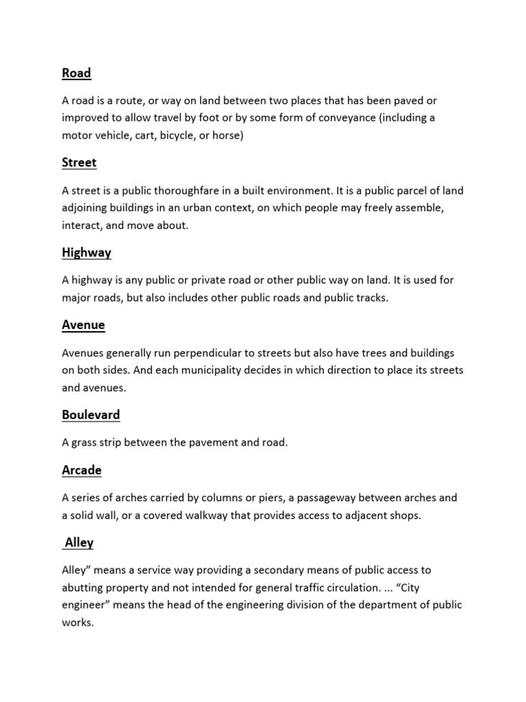 0 Definations PDF Controlled Access Highway Lane