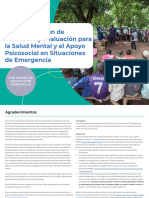 El Marco Común de Monitoreo y Evaluación para La Salud Mental y El Apoyo Psicosocial en Situaciones de Emergencia