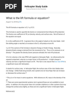 What Is The Lift Formula or Equation - Helicopter Study Guide