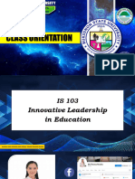 Is 103 Innovative Leadership in Ed - Classroom Orientation-1