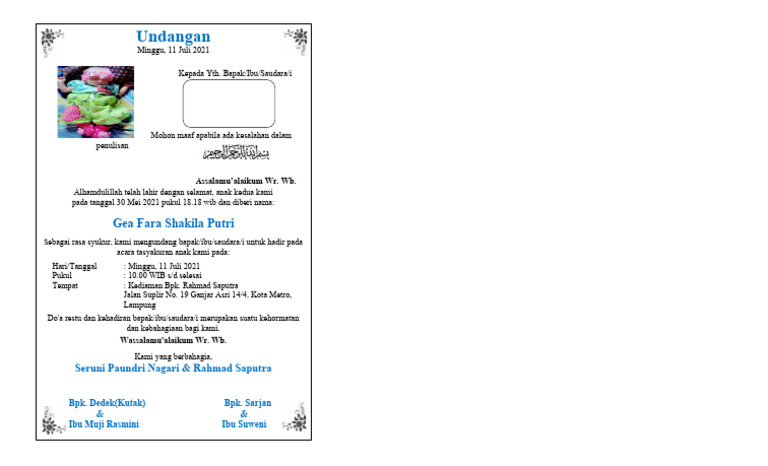 Contoh Undangan | PDF
