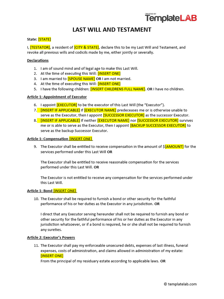 Last Will and Testament | PDF | Will And Testament | Grammatical Gender