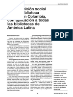 Lema y Misión Social para La Biblioteca Pública en Colombia, Con Aplicación A Todas Las Bibliotecas de América Latina