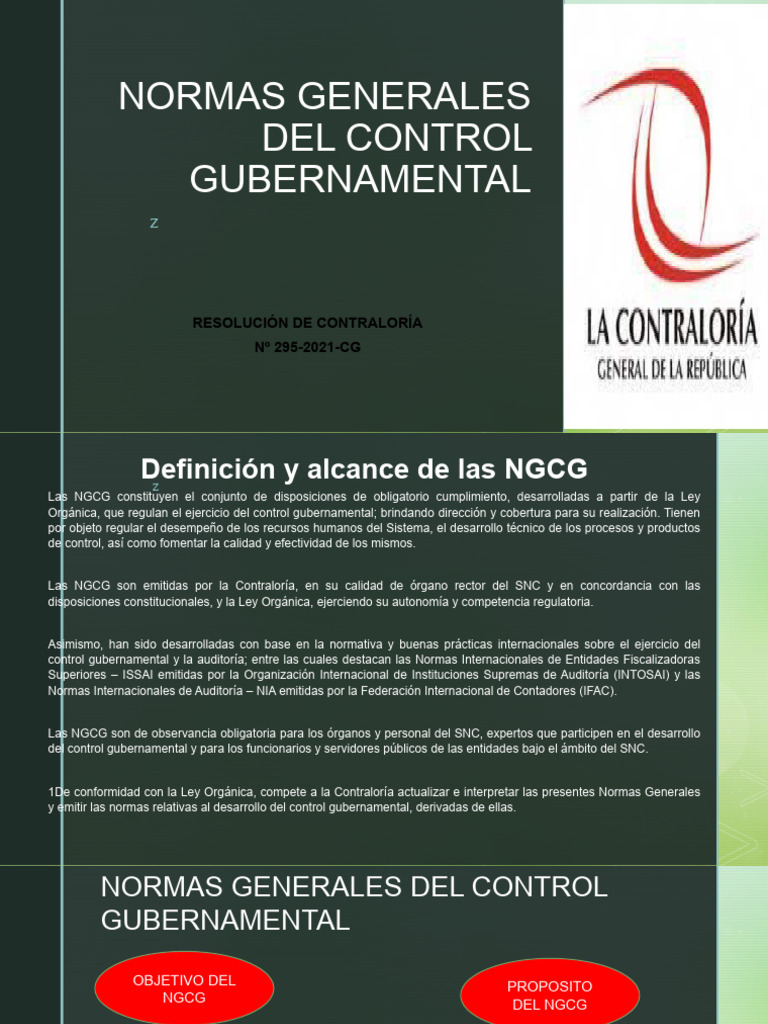 Normas Generales del Control Gubernamental | PDF | Auditoría ...