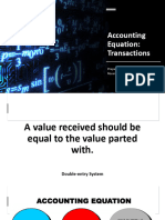 Accounting Equation: Transactions: Prepared By: Prof. Jericko Lian Del Rosario