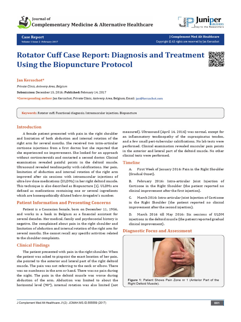 Rotator Cuff Case Report Diagnosis and T | PDF | Shoulder | Myofascial ...