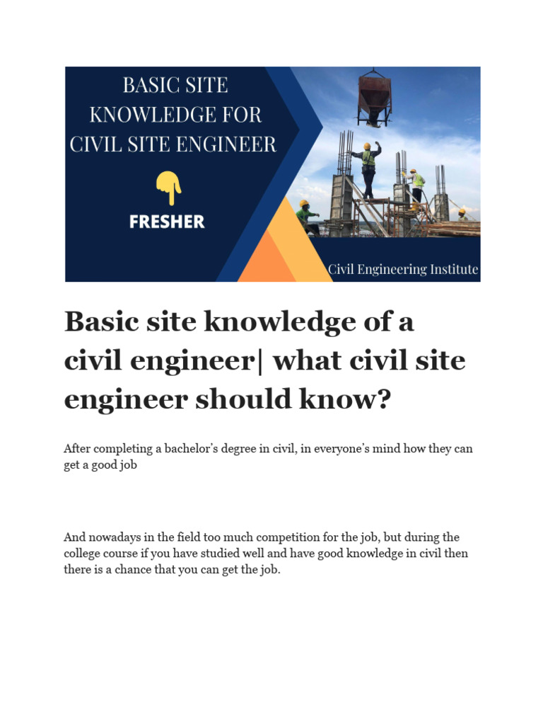 BASIC KNOWLEDGE FOR CIVIL ENGINEER PDF intelligence overview