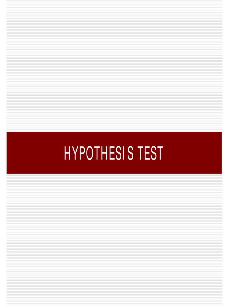 Hypothesis Test PDF Student's T Test Evaluation Methods
