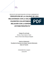 Percepcion de La Calidad de Vida Relacionada Con La Salud de Los Pacientes Colostomizados y Relacion Con La Enfermera Estomaterapeuta