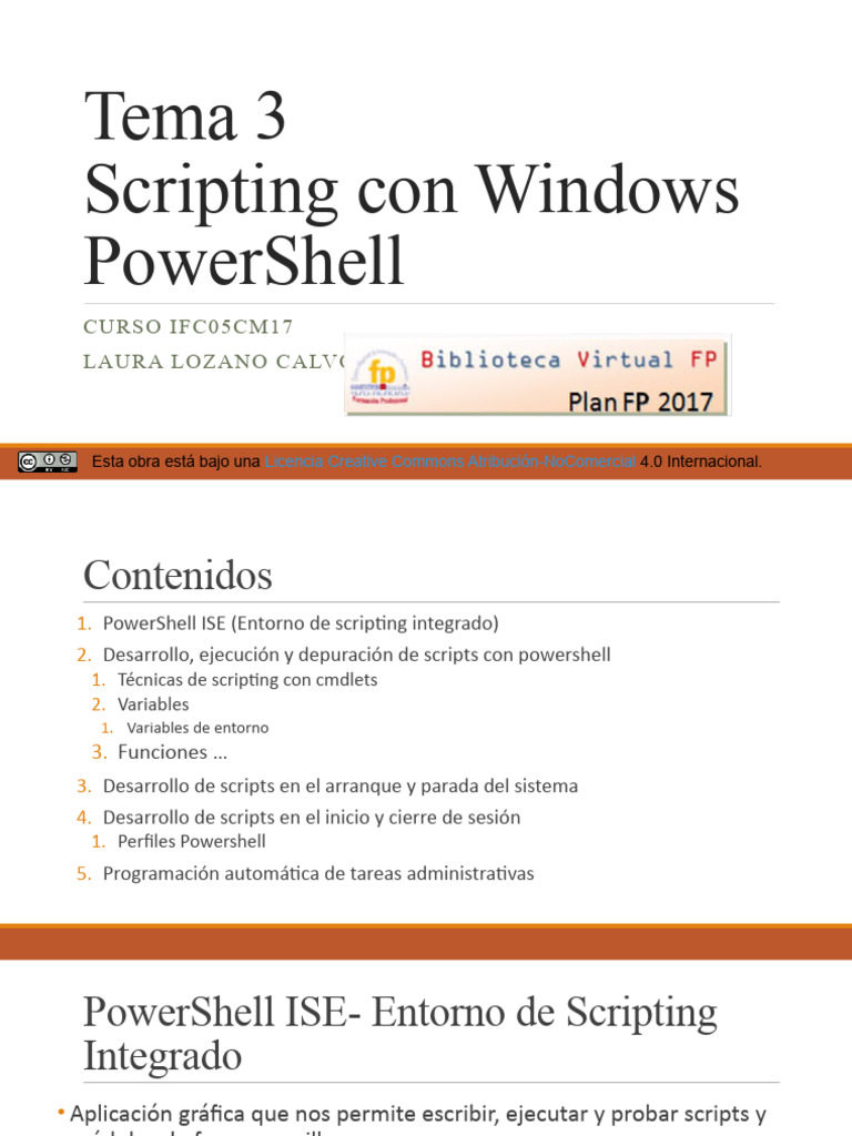 Scripting en PowerShell: Fundamentos y Técnicas | PDF | Lenguaje de ...