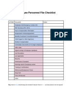 Employee File Checklist