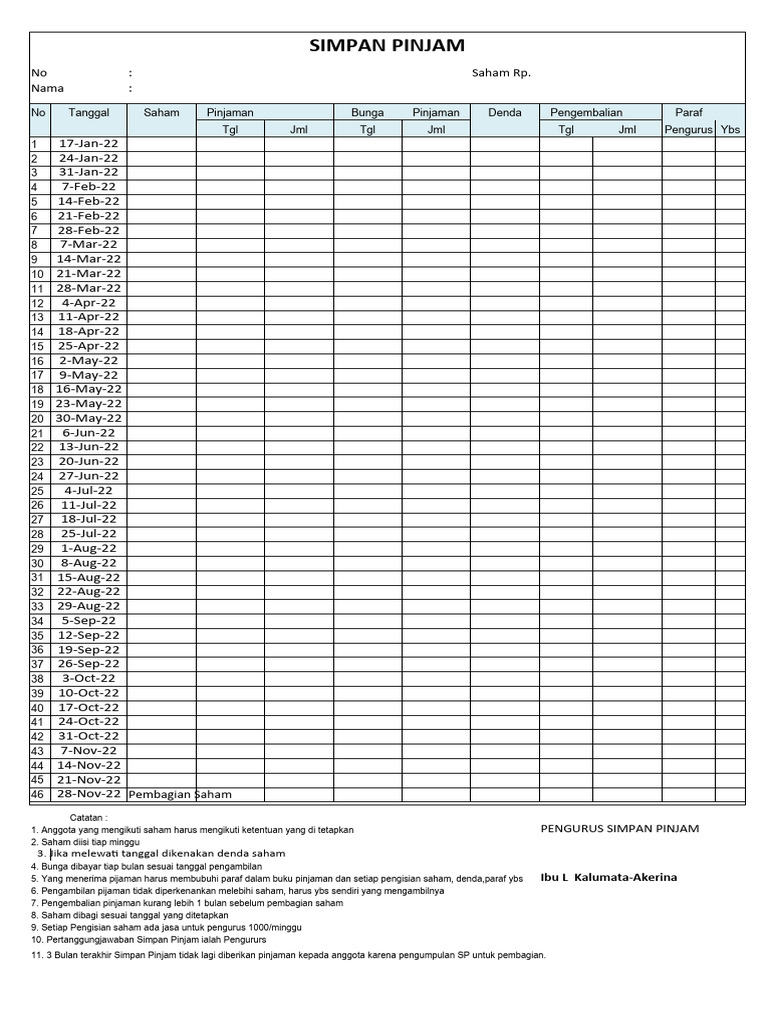 Simpan Pinjam WKI KLM 1 | PDF