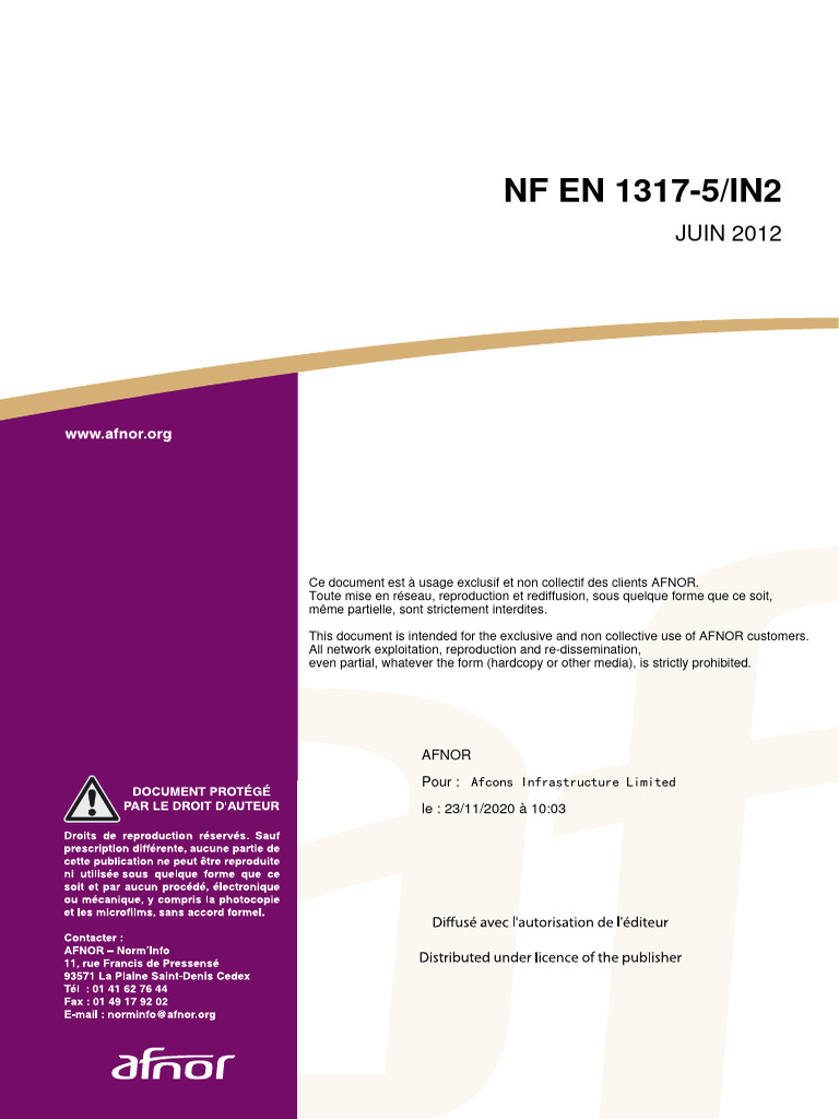 NF en 1317-5 In2 | PDF | Beam (Structure) | Civil Engineering