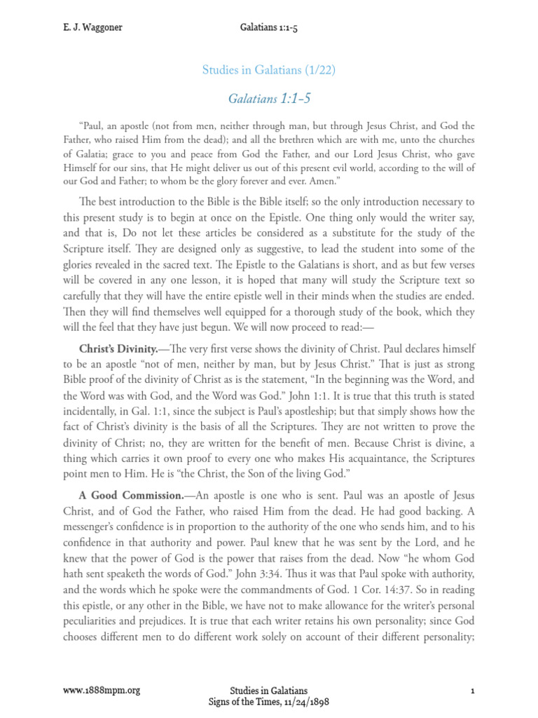 01-Studies in Galatians | PDF | Paul The Apostle | Epistle To The Galatians