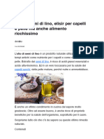 Olio Di Semi Di Lino, Elisir Per Capelli e Pelle Ma Anche Alimento Ricchissimo