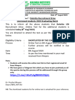Deloitte USI Recruitment Drive - Online Test (Phase-2) On 8th Aug'2023 For 2024 Graduating Batch