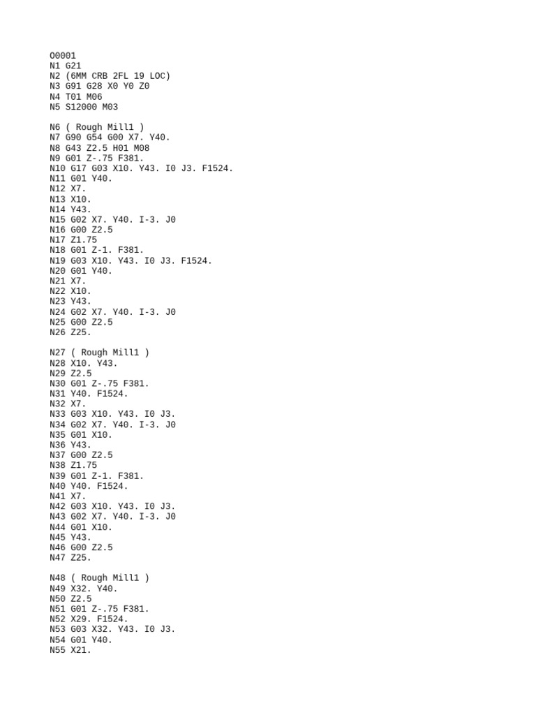 G-Code Instructions for i3 N405 Milling | PDF