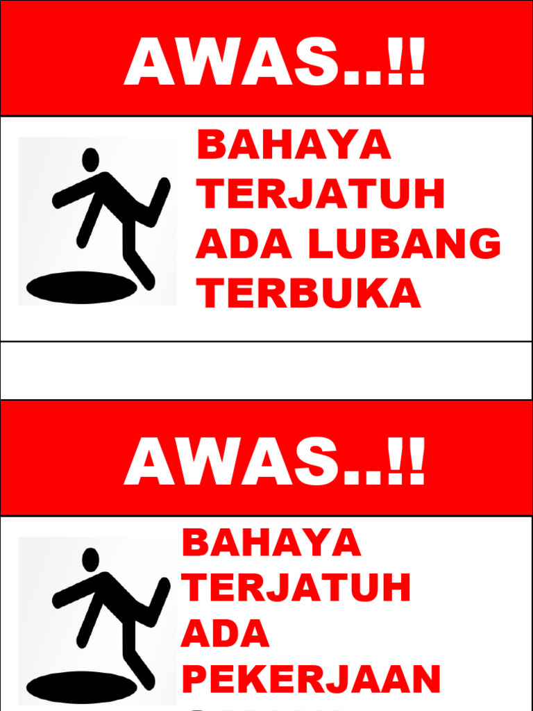 Rambu Bahaya Ketinggian dan Galian | PDF