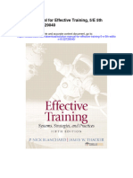 Solution Manual For Effective Training 5 e 5th Edition 0132729040