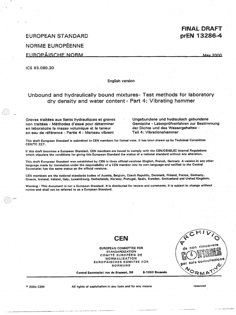 prEN 13286-4 (Mag-00) | PDF