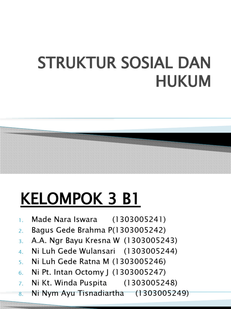Sosiologi Hukum Struktur Sosial Dan Hukum Pdf