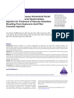 Efficacy of Percutaneous Intraarterial Facial Supratrochlear Arterial Hyaluronidase Injection For Treatment of Vascular Embolism Resulting From Hyaluronic Acid Filler Cosmetic Injection