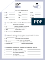 White Lavender Simple Present Grammar Practice Worksheet