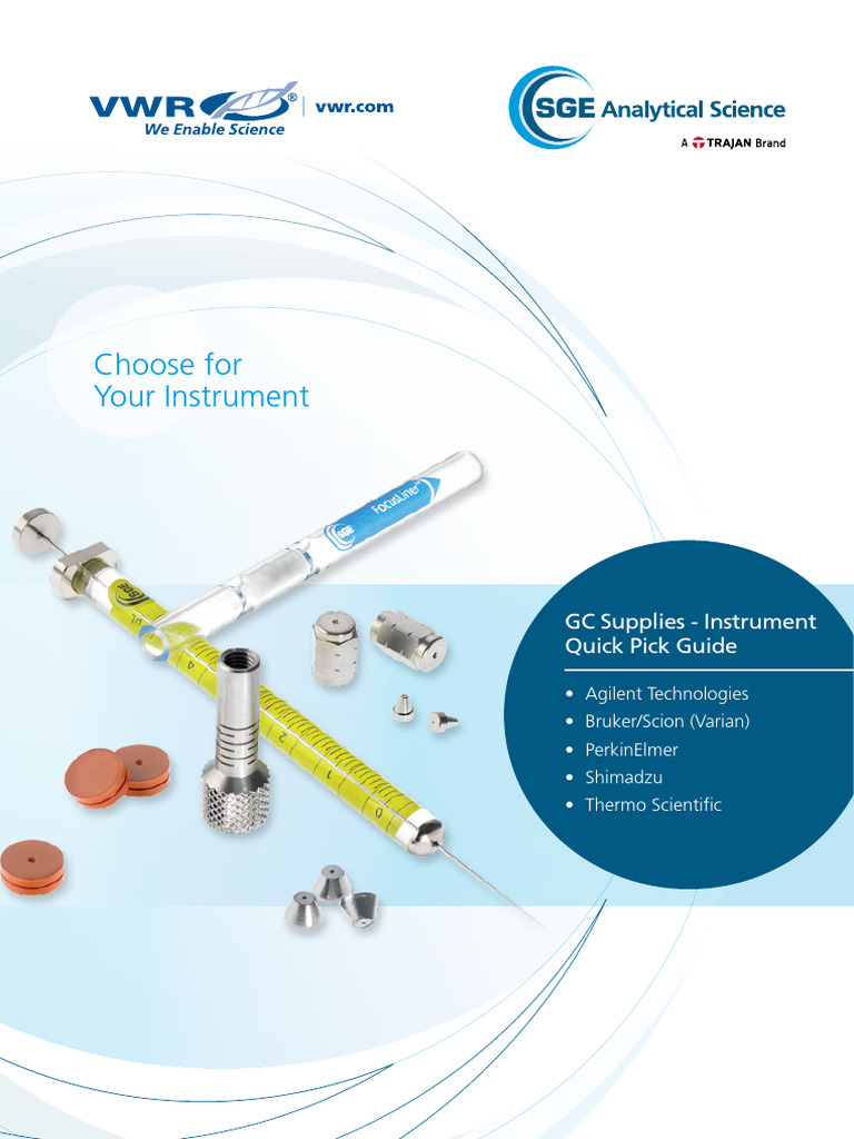 Trajan SGE Instrument Quick Pick Guide19095 | PDF | Gas Chromatography ...