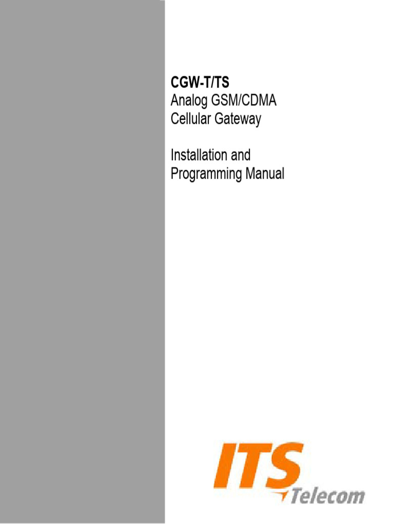 CGW-T Ts v4 15 Installa r3 | PDF | Gsm | Cellular Network