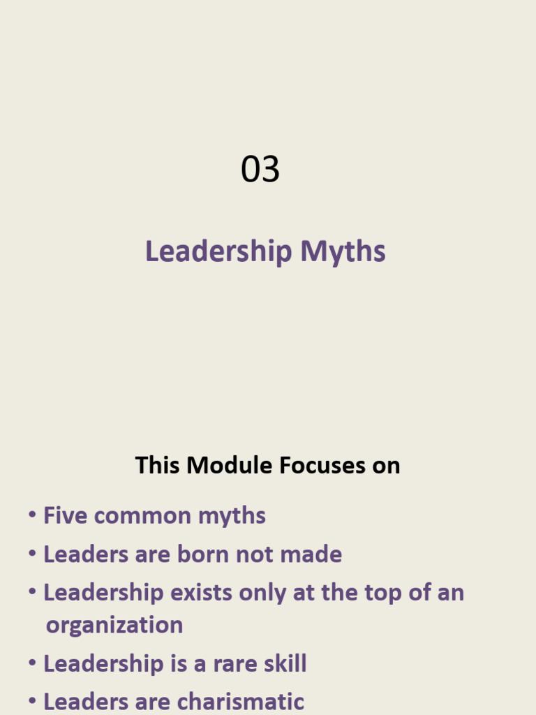 03 Leadership Myths Pdf Leadership Charisma