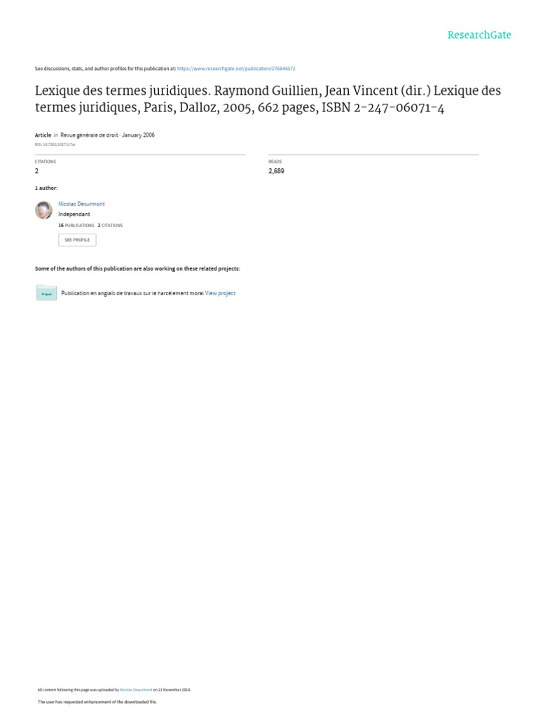 Lexique des termes juridiques Dalloz | PDF | Écoute (Surveillance ...