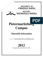 2012 Pietermaritzburg Timetable Information Booklet