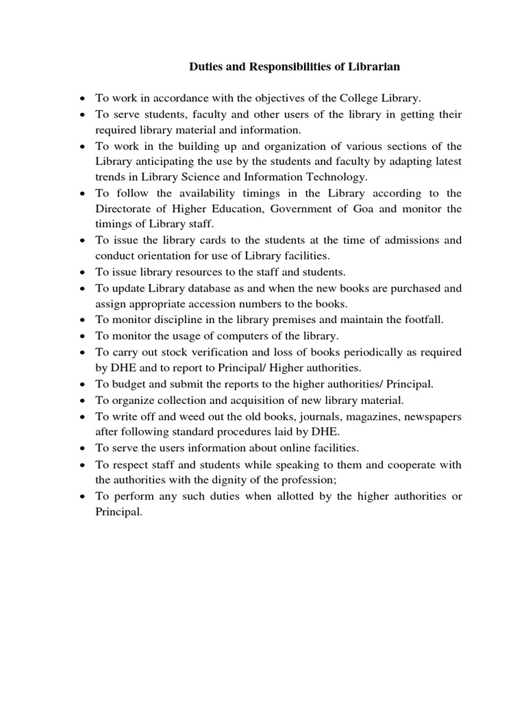 Duties of Library Staff | PDF | Libraries | Information Technology