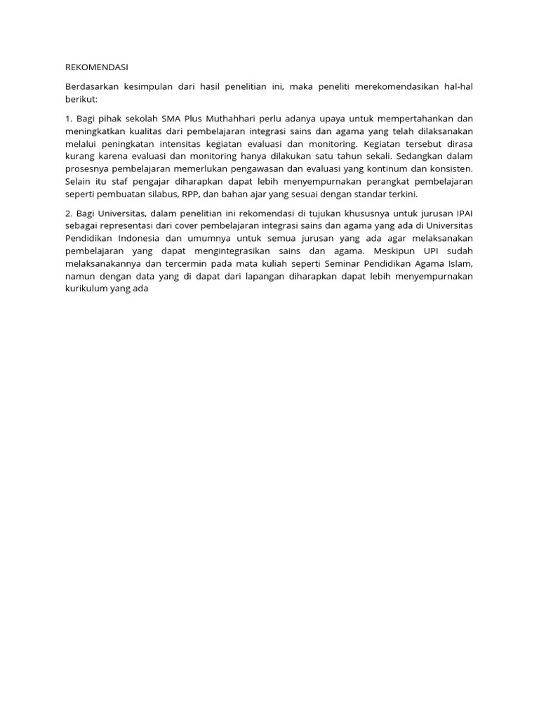 Contoh REKOMENDASI | PDF