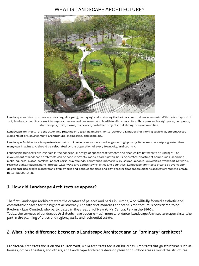 What Is Landscape Architecture Pdf Architecture Landscape