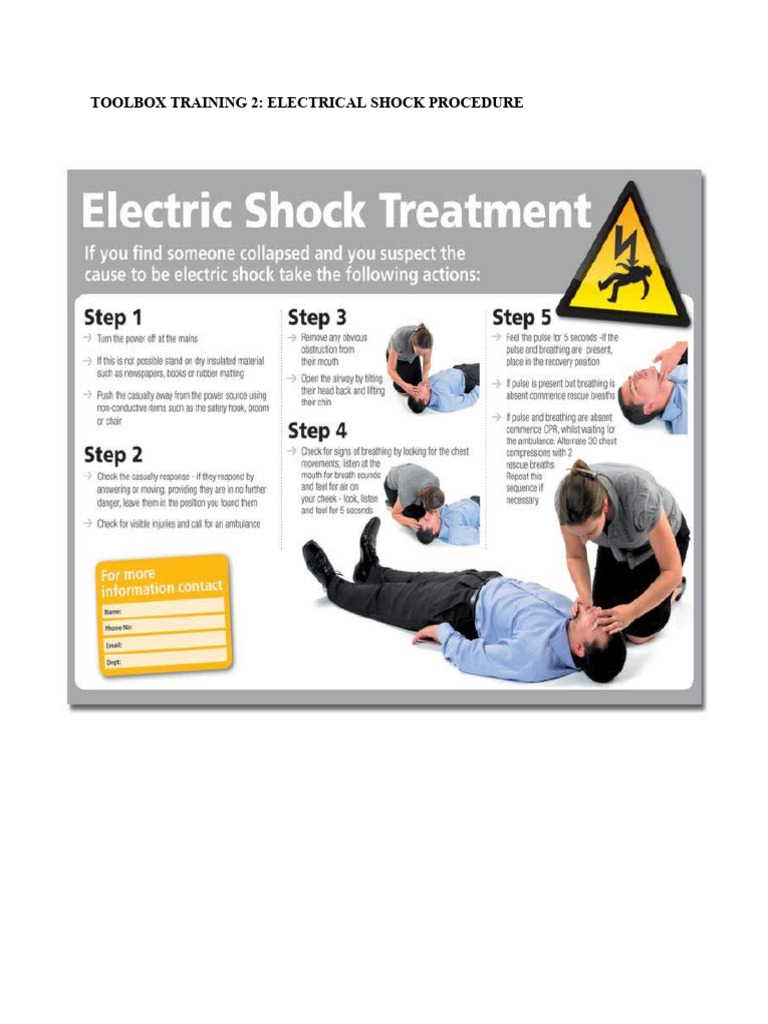 Toolbox Training Session Electrical Shock Procedure Pdf