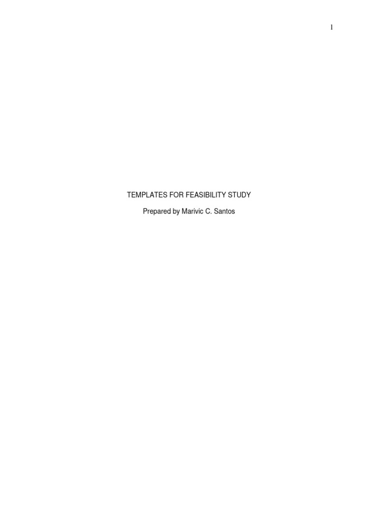 Feasibility Study Proposal Template | PDF | Market Segmentation | Marketing